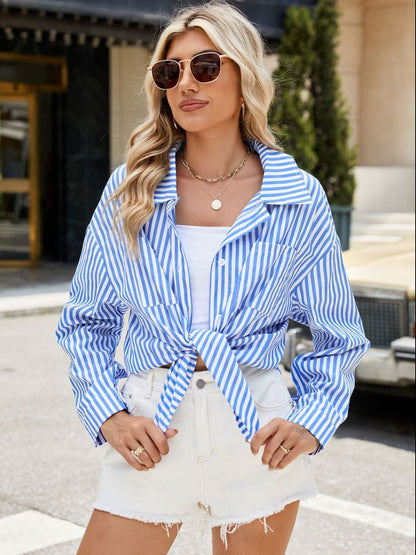 Striped Button Up Long Sleeve Shirt