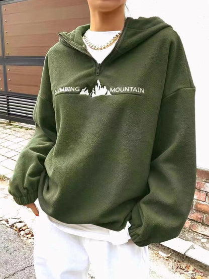 Mountain Quarter Zip Long Sleeve Hoodie