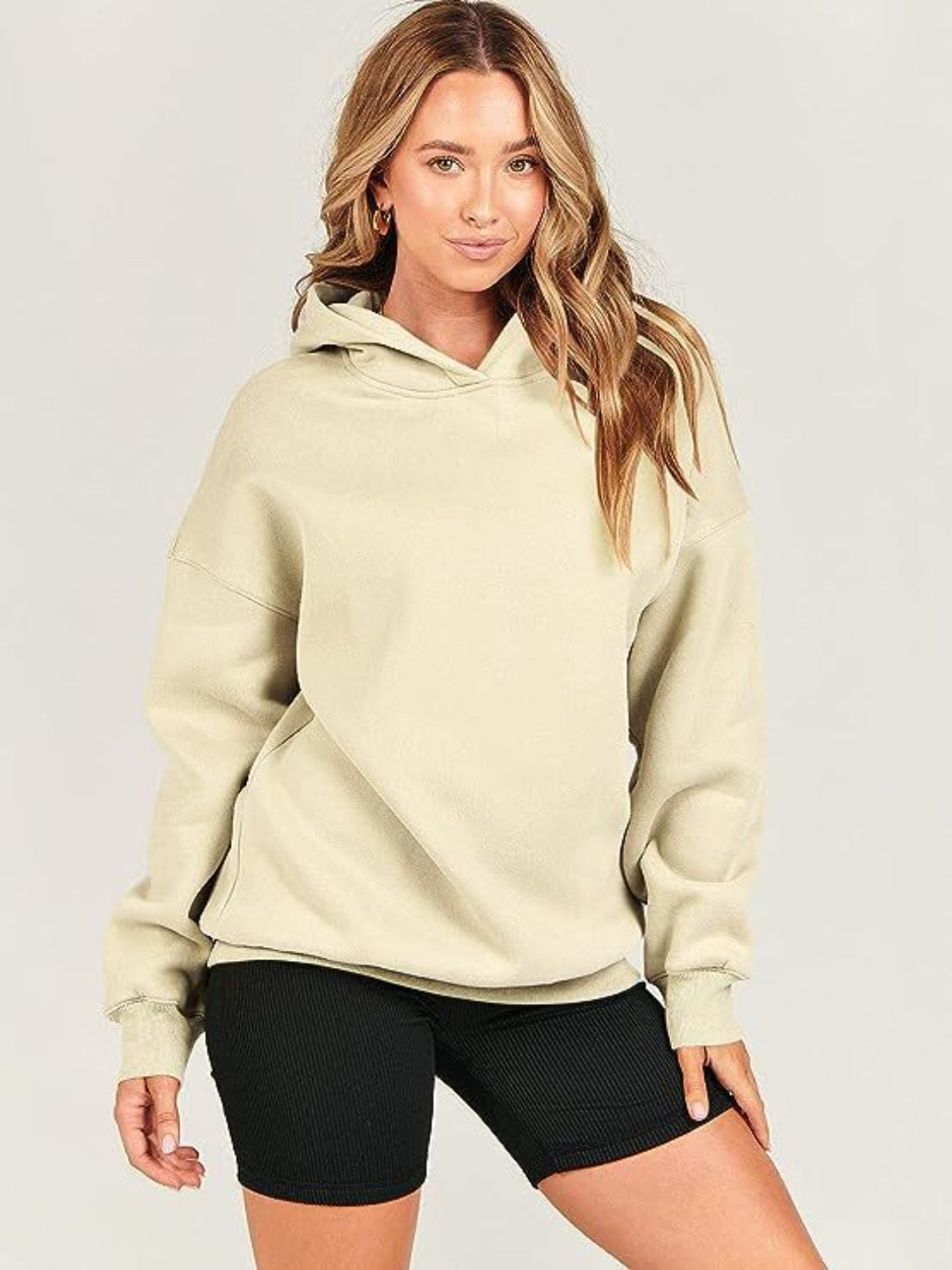 Dropped Shoulder Long Sleeve Hoodie