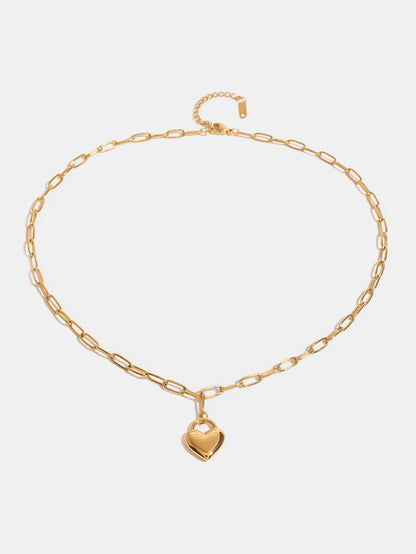 18K Gold-Plated Stainless Steel Heart Pendant Necklace