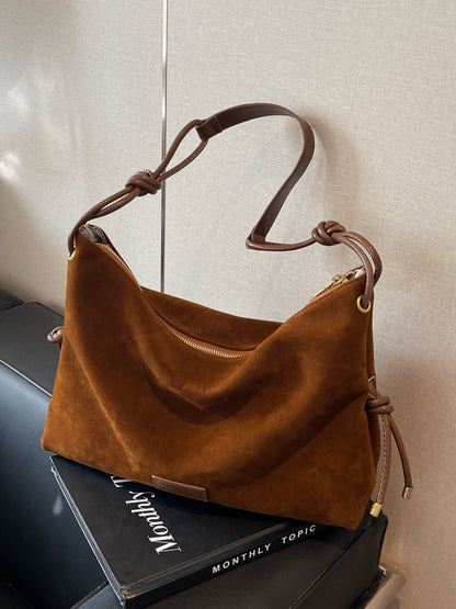 Suede Large Shoulder Bag