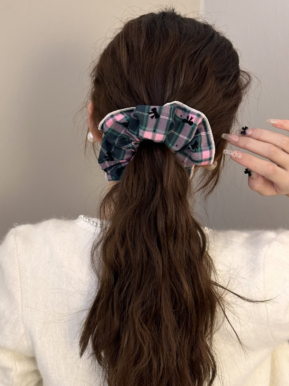 3-Piece Plaid Contrast Elastic Hair Scrunchy