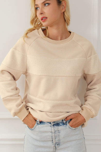 Round Neck Raglan Sleeve Sweatshirt