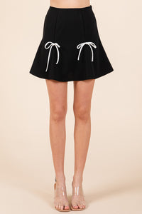 GeeGee 2-Bow Pleated Mini Skirt