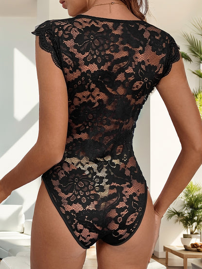 V-Neck Lace Bodysuit