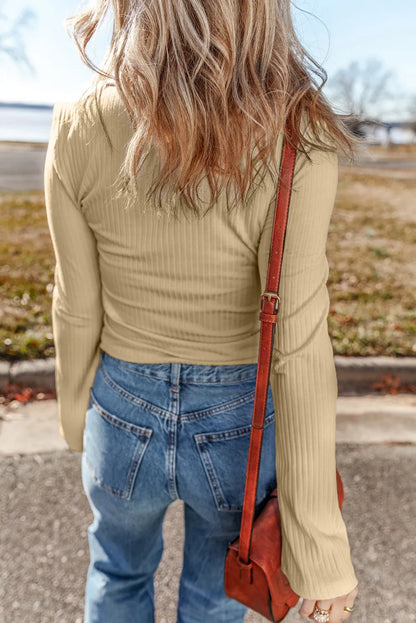 Collared Neck Long Sleeve Top