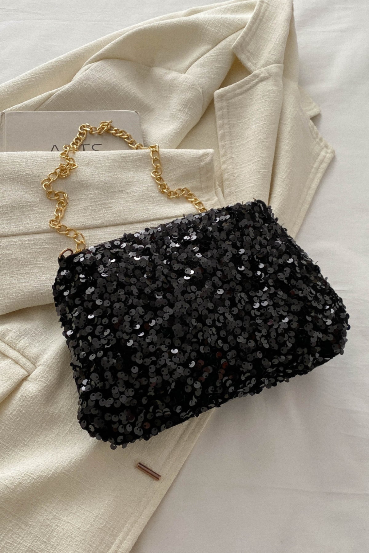 Sequin Removable Strap Shoulder Bag