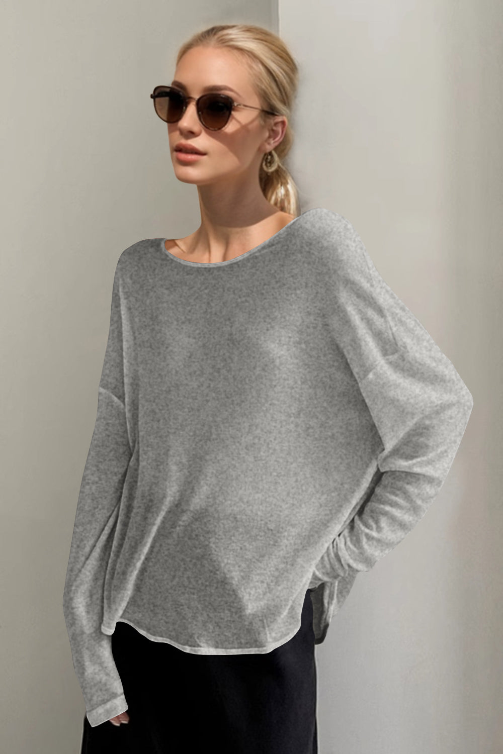 Basic Bae High-Low Long Sleeve T-Shirt