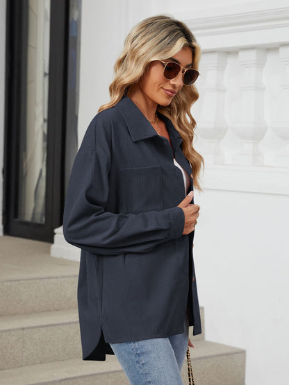 Button Up Long Sleeve Shirt with Breast Pockets