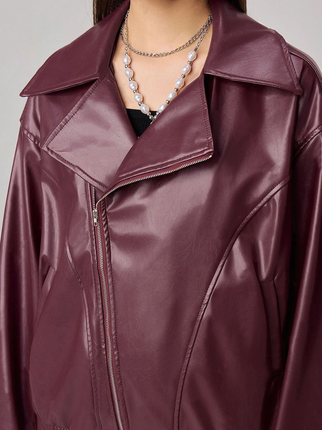 Zip Up Drop Shoulder Jacket