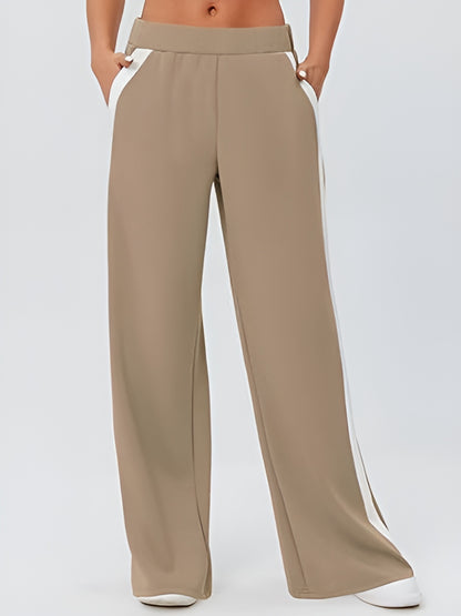 Side Striped Wide Leg Pants