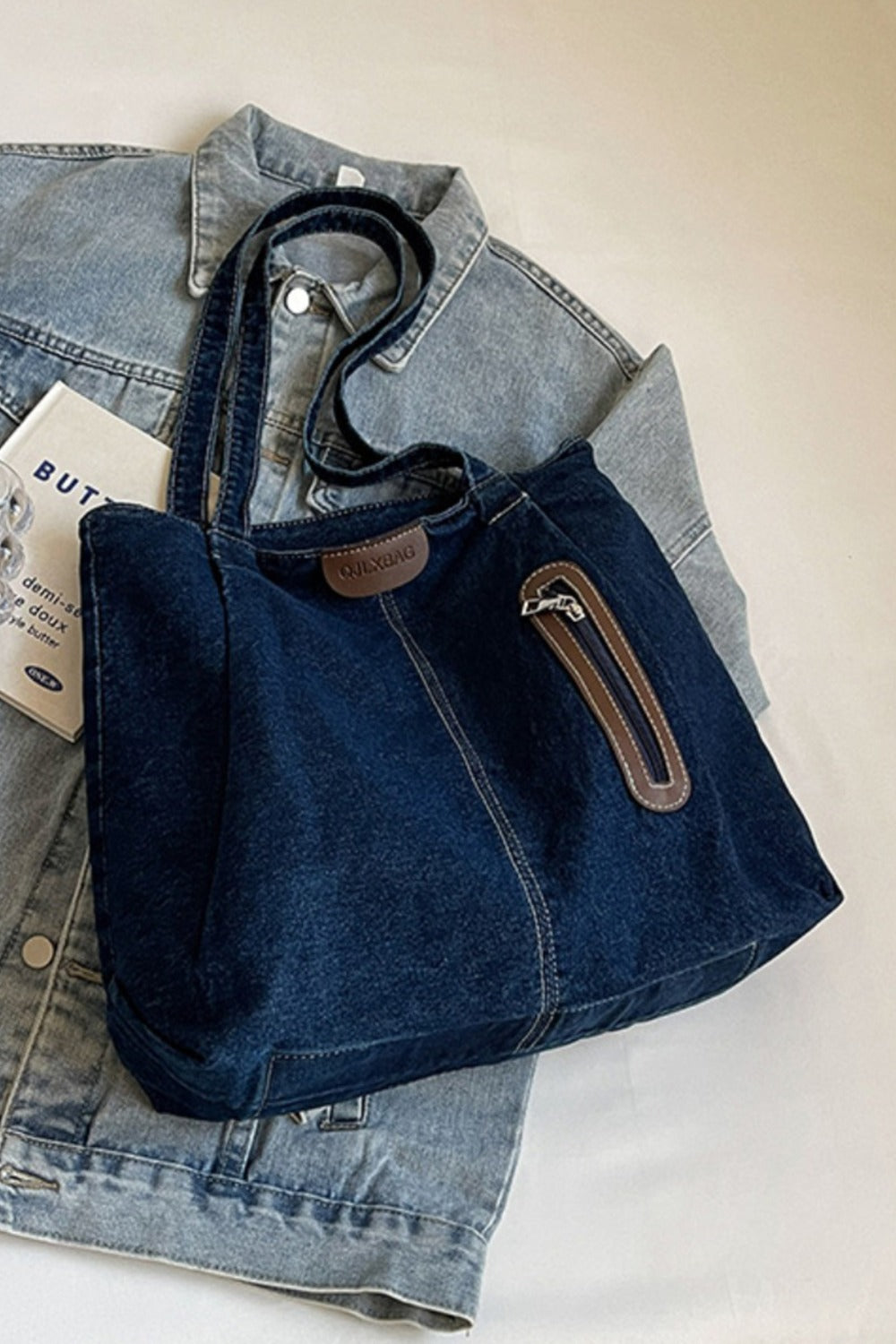 Medium Denim Tote Bag