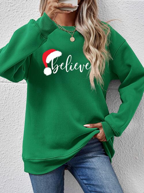 BELIEVE Graphic Long Sleeve Sweatshirt