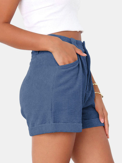 Full Size High Waist Shorts with Pockets