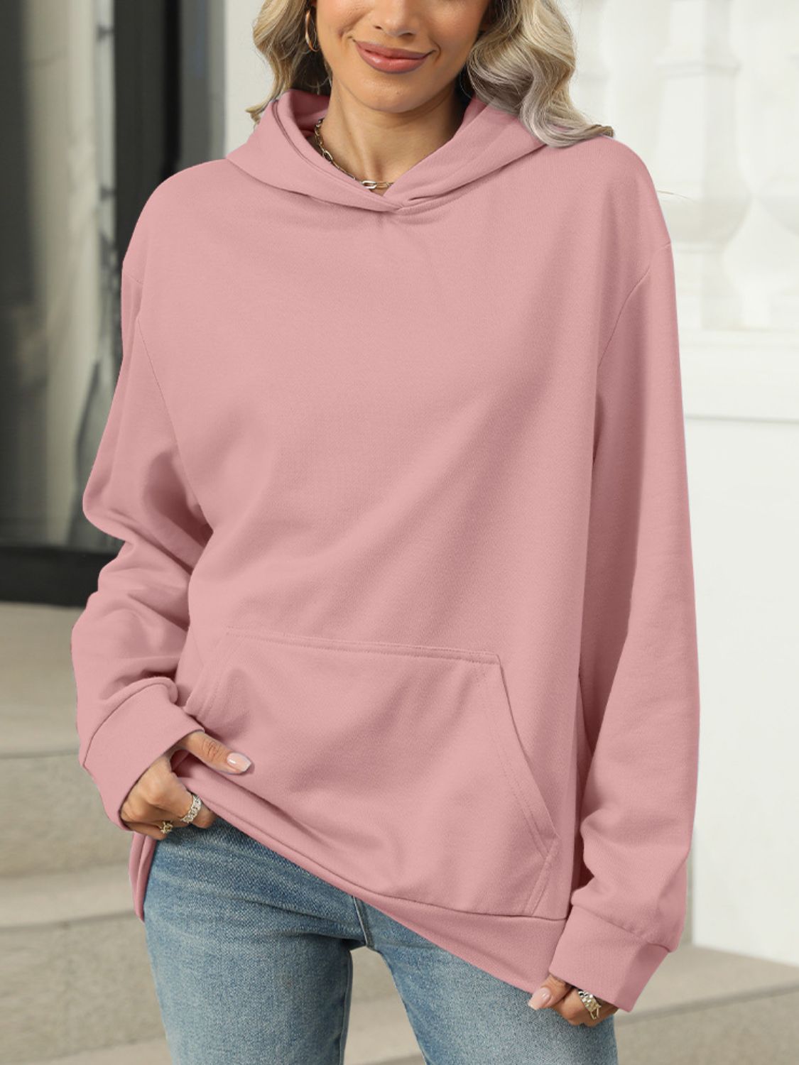 Pocketed Long Sleeve Hoodie