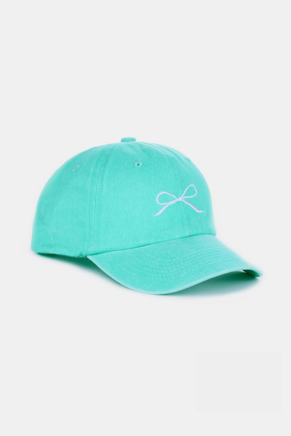 Zenana Bow Embroidered Washed Cotton Caps