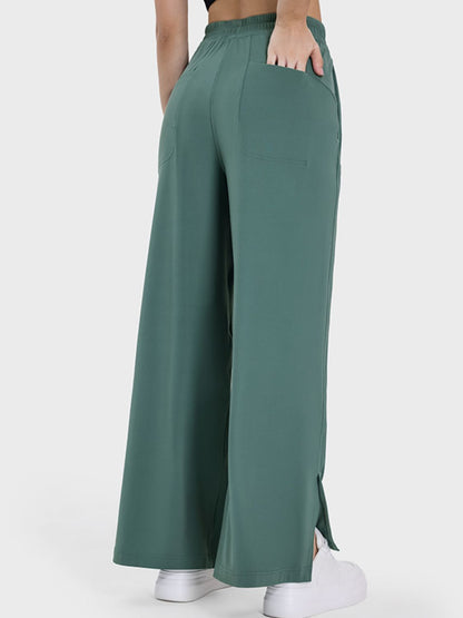 Slit Wide Leg Active Pants