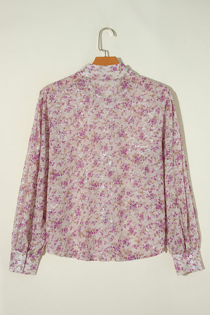 Printed Collared Neck Long Sleeve Shirt