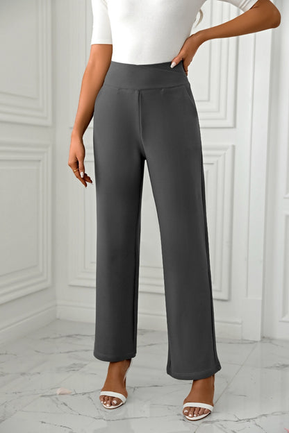 High Waist Straight Leg Pants