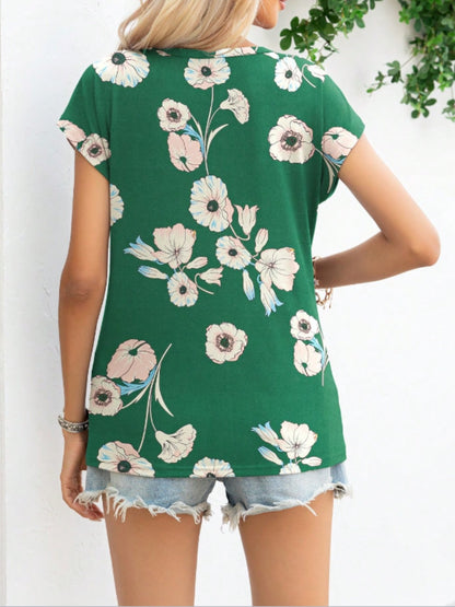 Printed Round Neck Short Sleeve T-Shirt