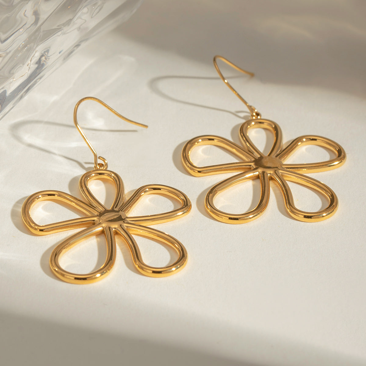 18K Gold-Plated Flower Earrings