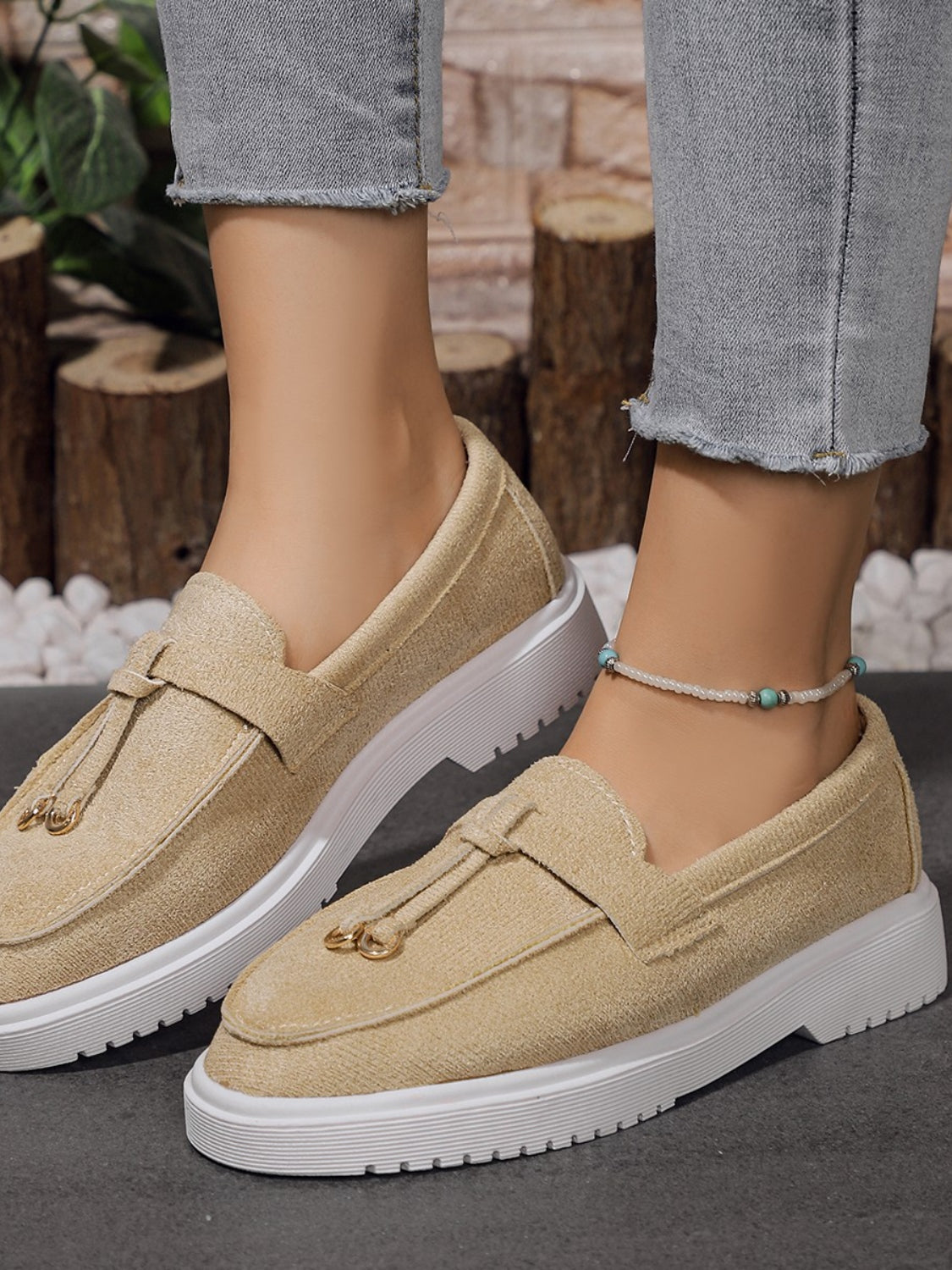 Round Toe Flat Slip-Ons