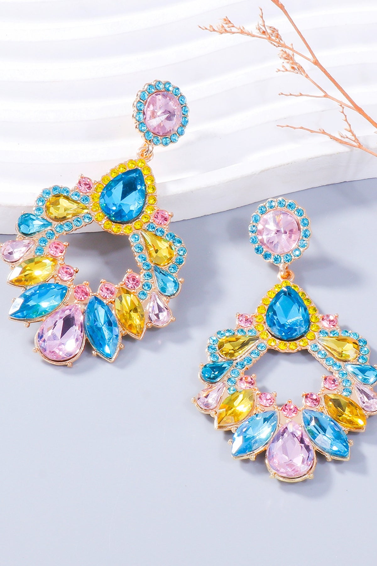 Alloy Rhinestone Dangle Earrings