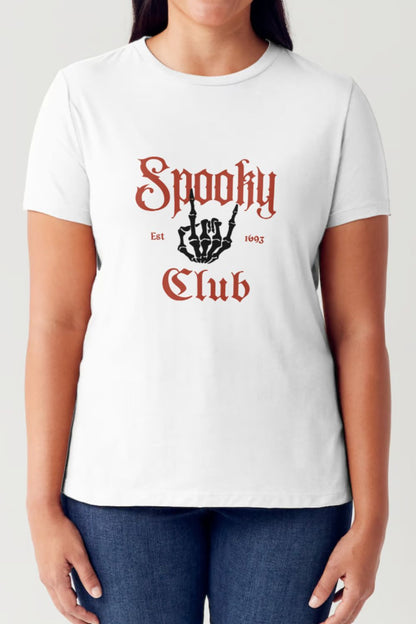 Simply Love Full Size SPOOKY CLUB Short Sleeve Tubular T-Shirt