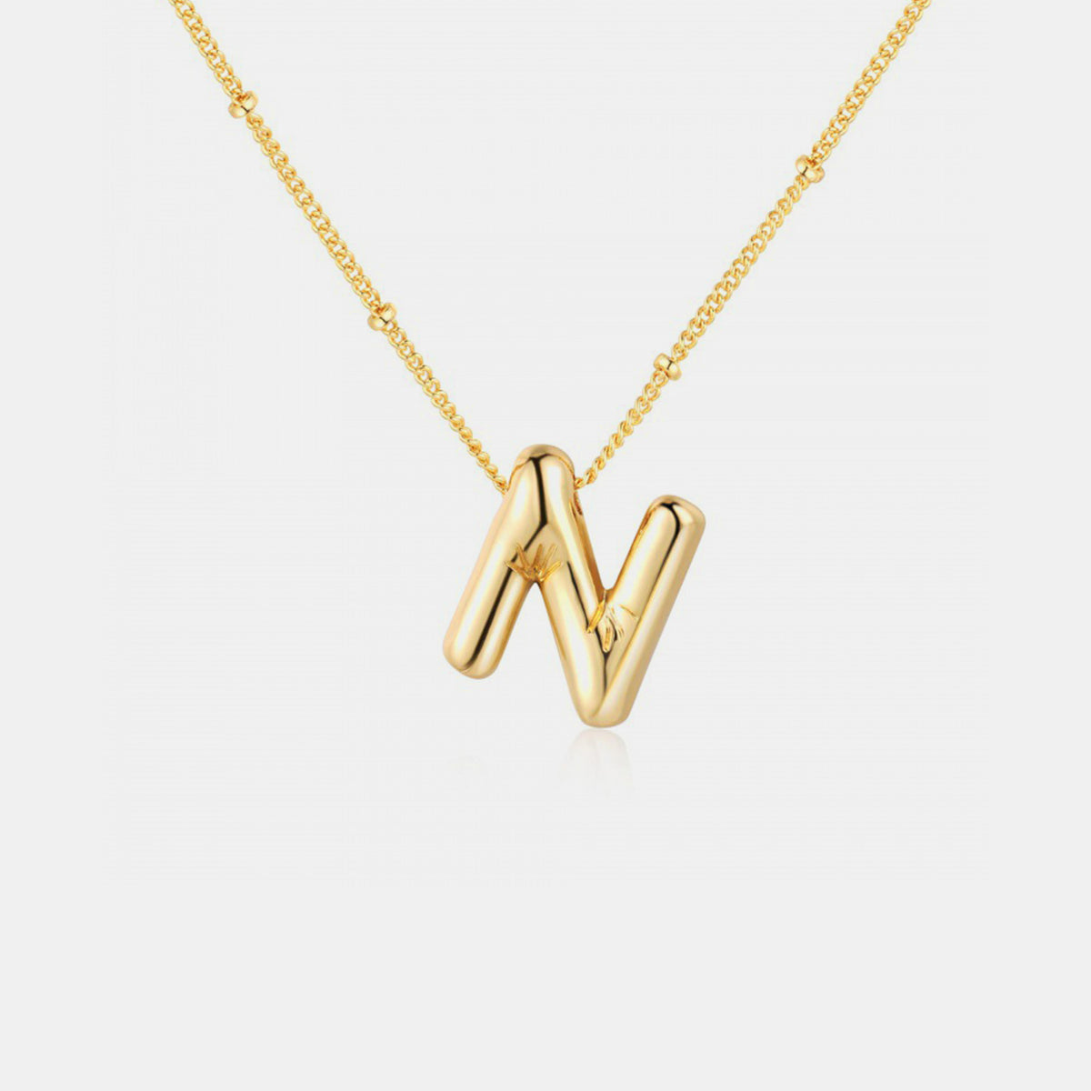 Gold-Plated Letter Pendant Necklace