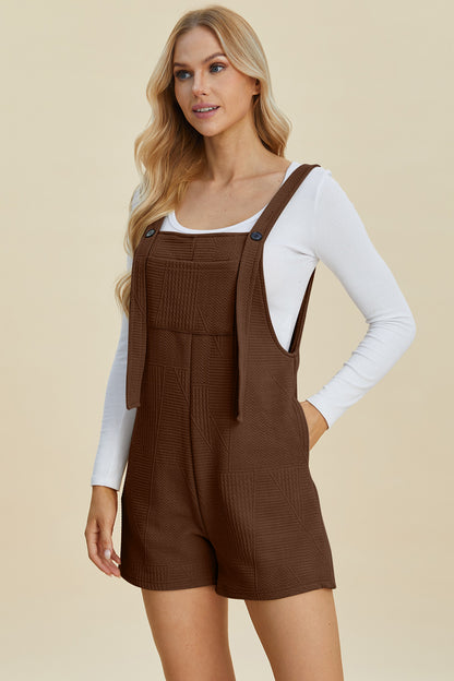 Double Take Full Size Texture Sleeveless Romper