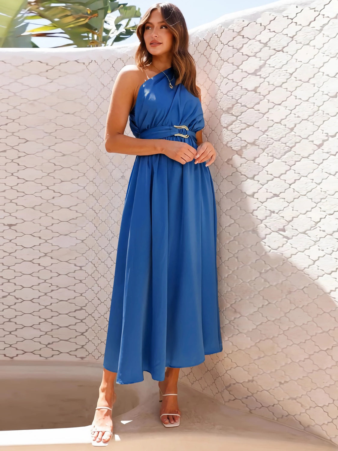 Single Shoulder Midi Dress