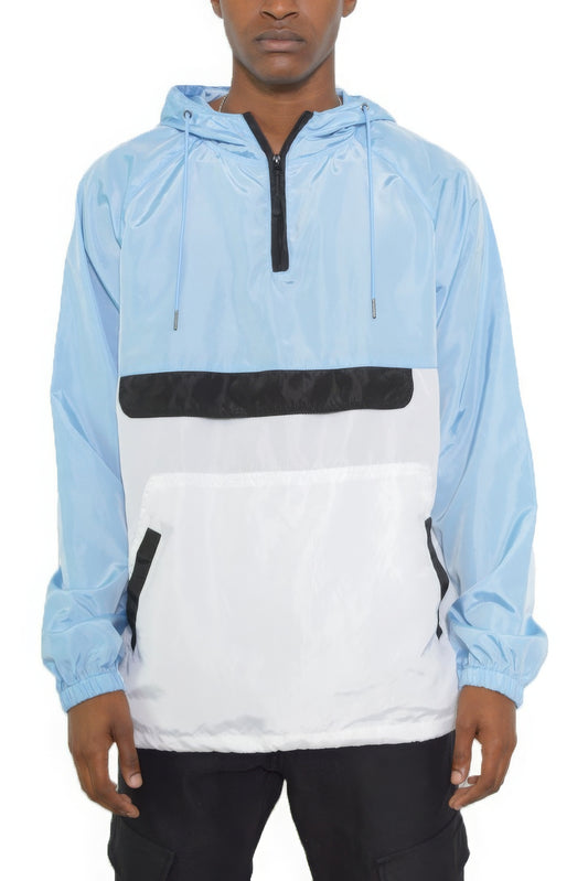 Color Block Anorak Jacket Pullover Windbreaker