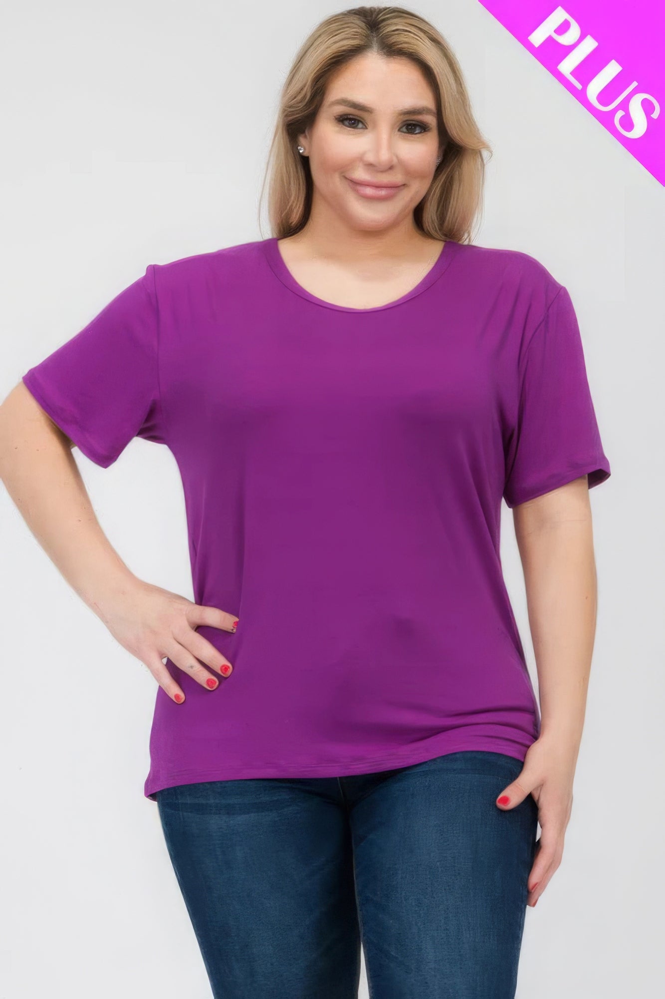 Plus Size Basic Short Sleeve T-shirt