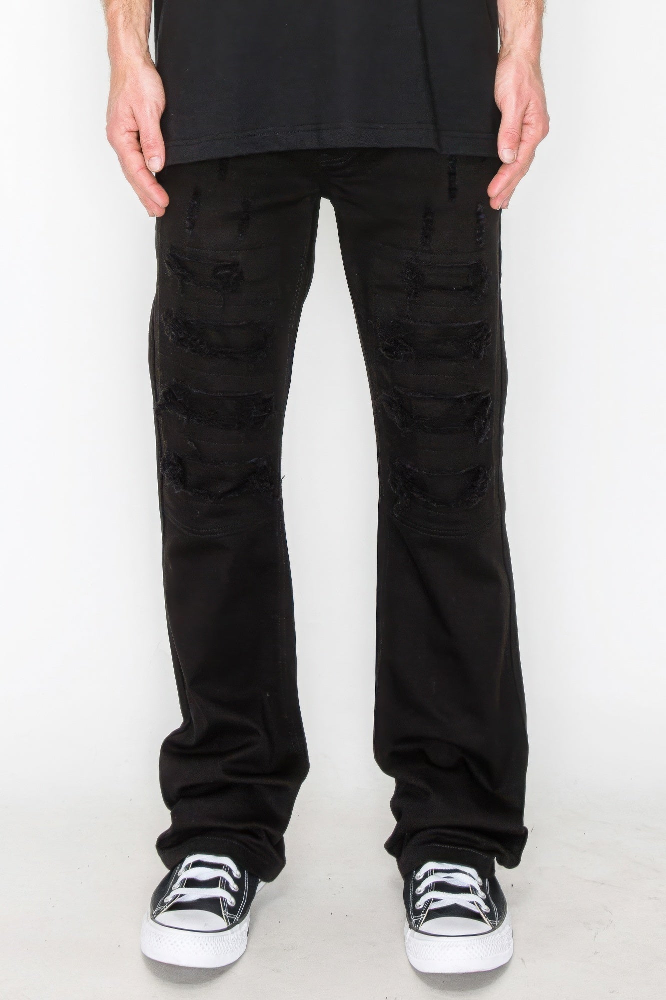 Bootcut Rip & Repair Colored Jeans