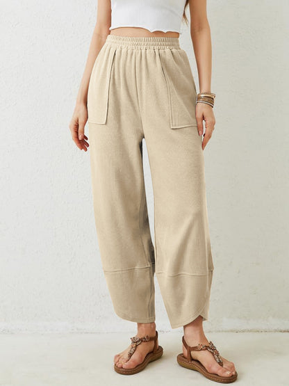 Lovelet Elastic Waist Wide Leg Pants