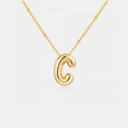 Gold-Plated Letter Pendant Necklace