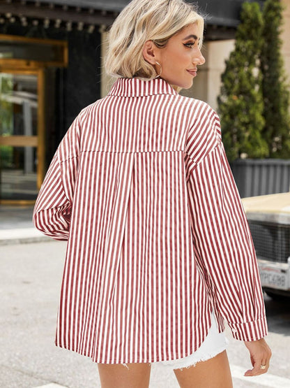 Striped Button Up Long Sleeve Shirt