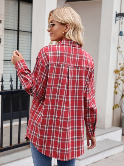 Plaid Button Up Long Sleeve Shirt