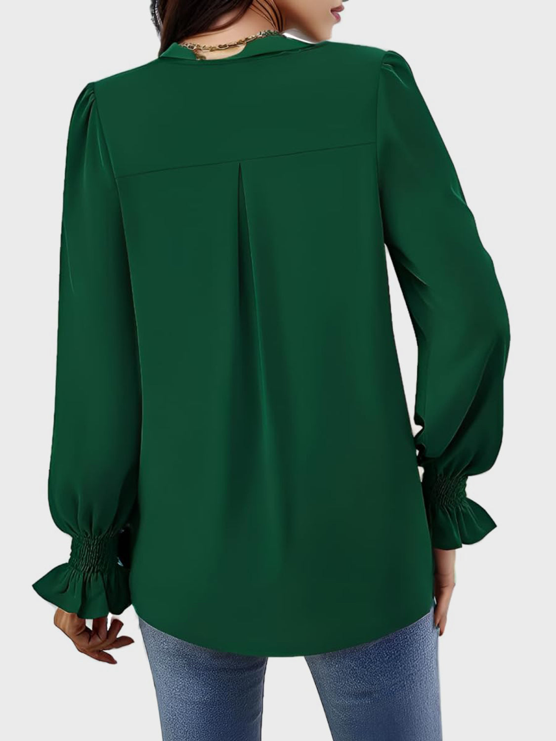 V-Neck Flounce Sleeve Top