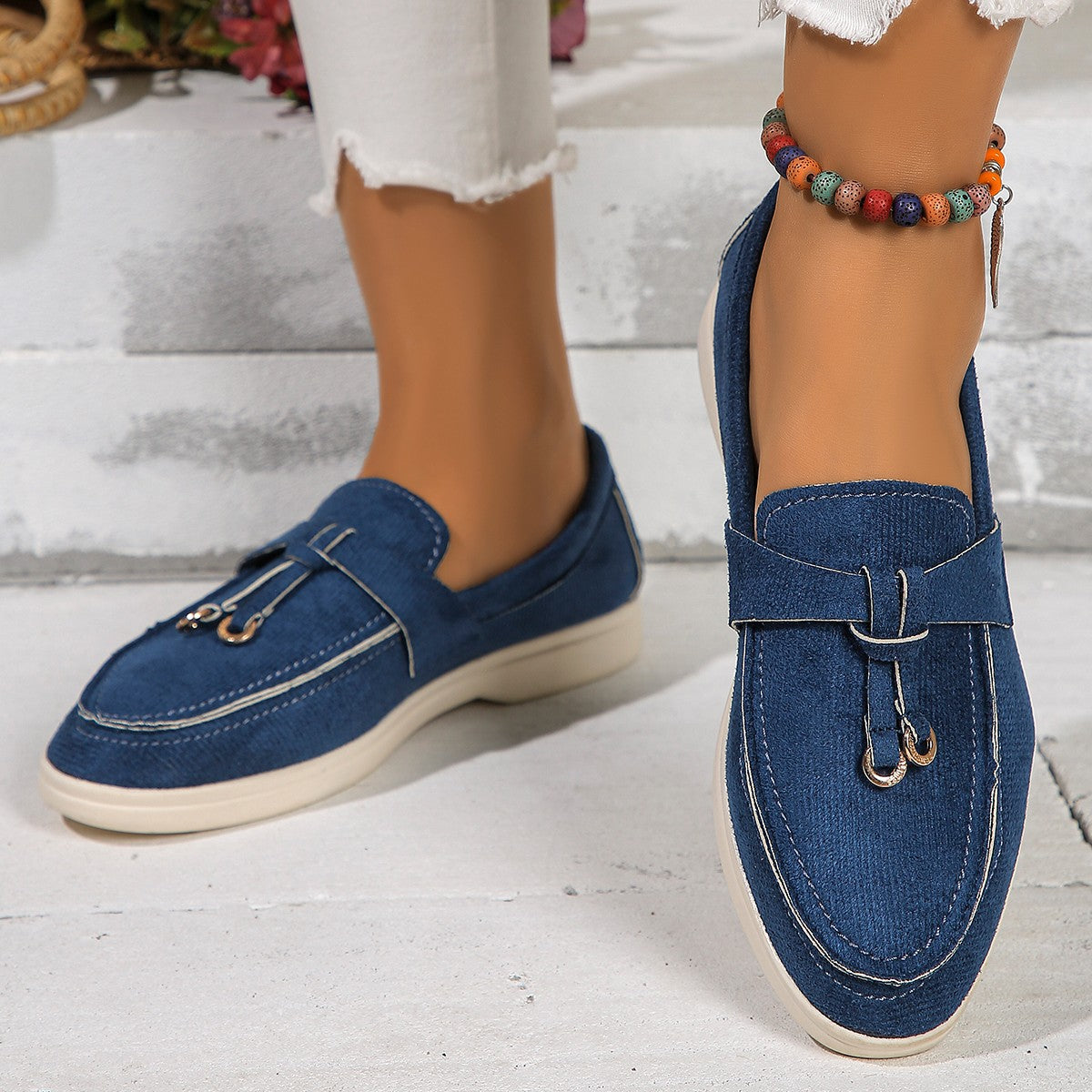 Round Toe Flat Slip-Ons