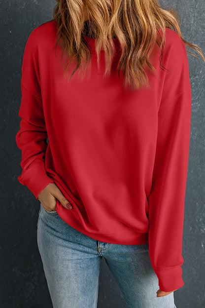 Round Neck Dropped Shoulder Sweatshirt