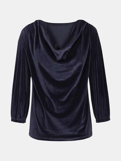 Cowl Neck Three-Quarter Sleeve Top