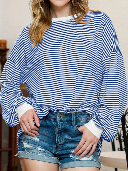 Contrast Striped Long Sleeve Sweatshirt