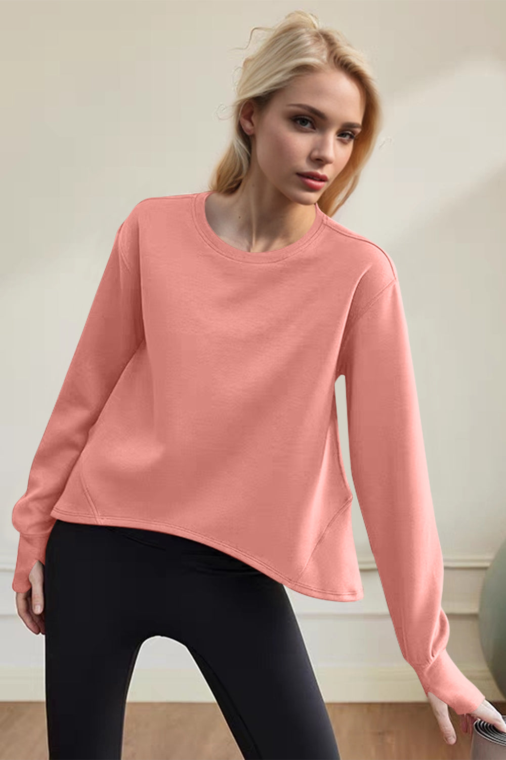 Basic Bae Air Scuba Round Neck Long Sleeve Sweatshirt