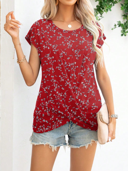 Printed Round Neck Short Sleeve T-Shirt