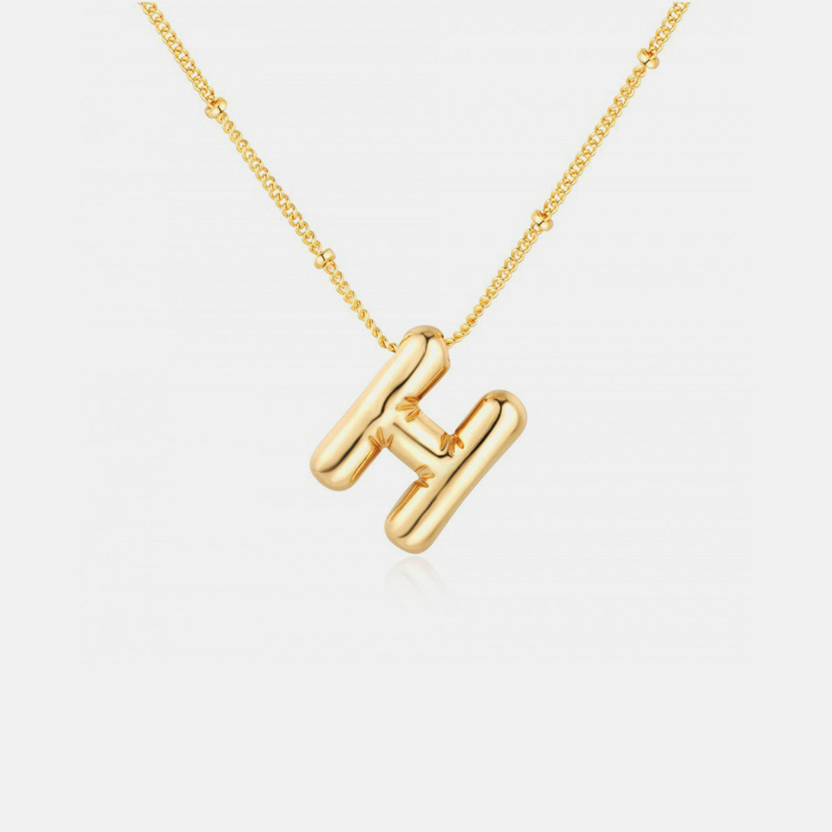 Gold-Plated Letter Pendant Necklace