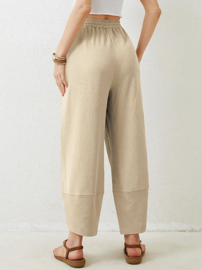 Lovelet Elastic Waist Wide Leg Pants