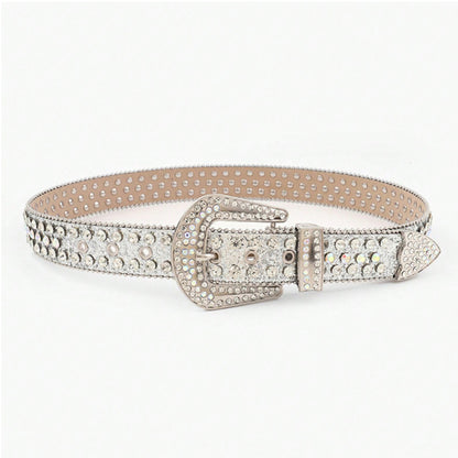 PU Leather Rhinestone Belt