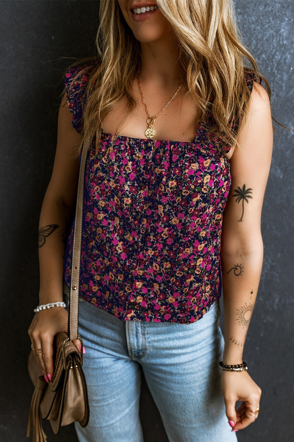 Printed Square Neck Tank