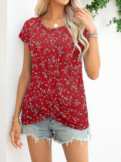 Printed Round Neck Short Sleeve T-Shirt